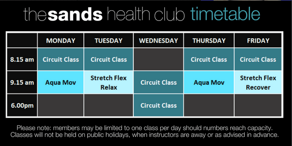 healthclub timetable